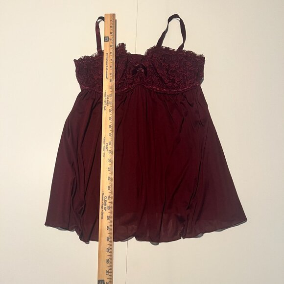 Torrid Burgundy Lingerie Babydoll Sleepwear Sexy Romance Vamp Size 1 - Picture 6 of 8